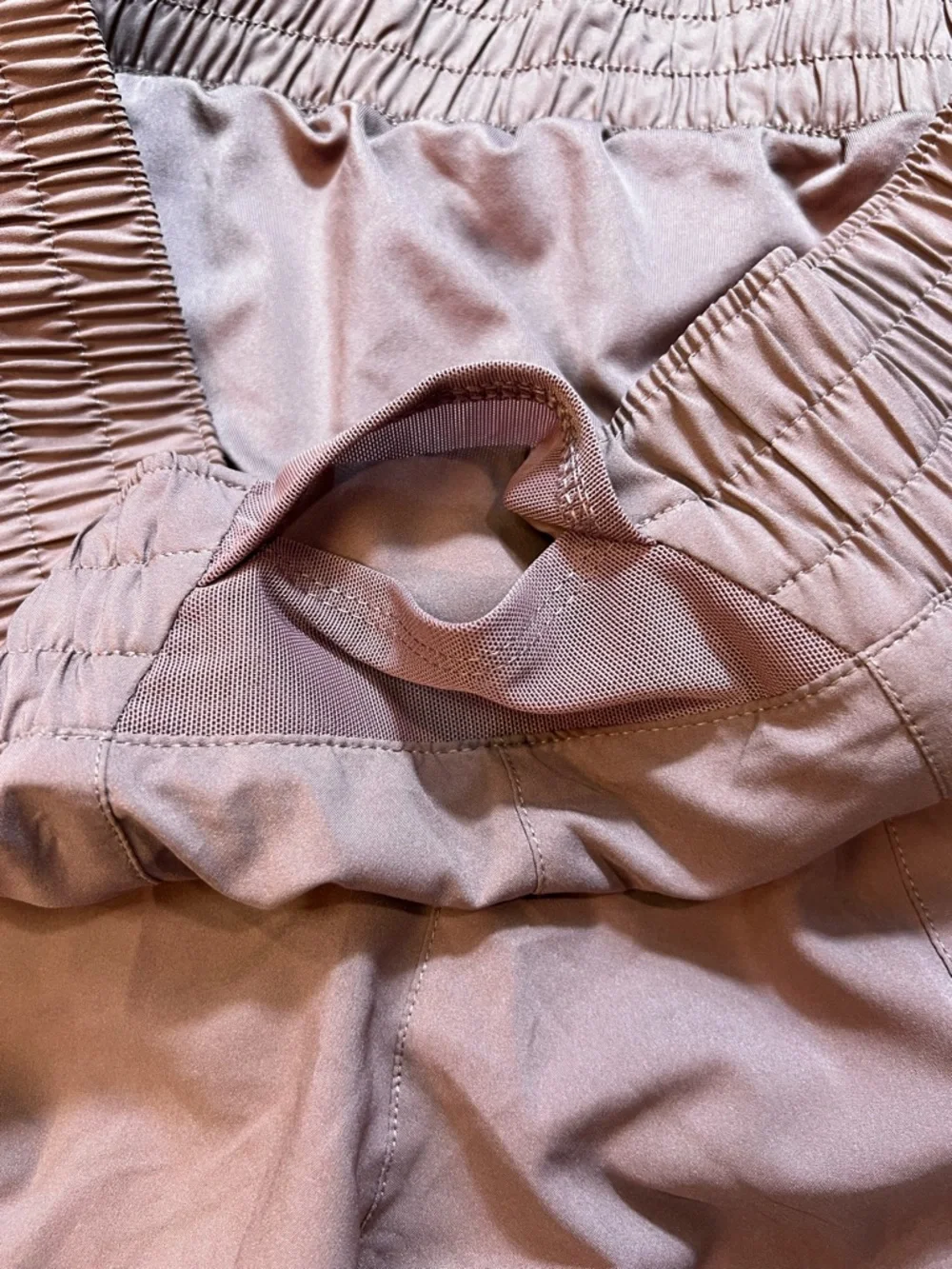 Nike Dri-FIT Running Shorts brief lining Women XL DX6014-208 Mauve Pink Training